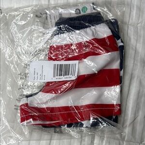 Carter's Red and White Striped Swim Trunks